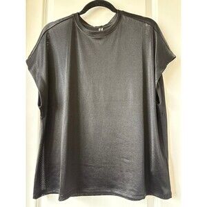 Anthropologie Black Mesh tee sz XL